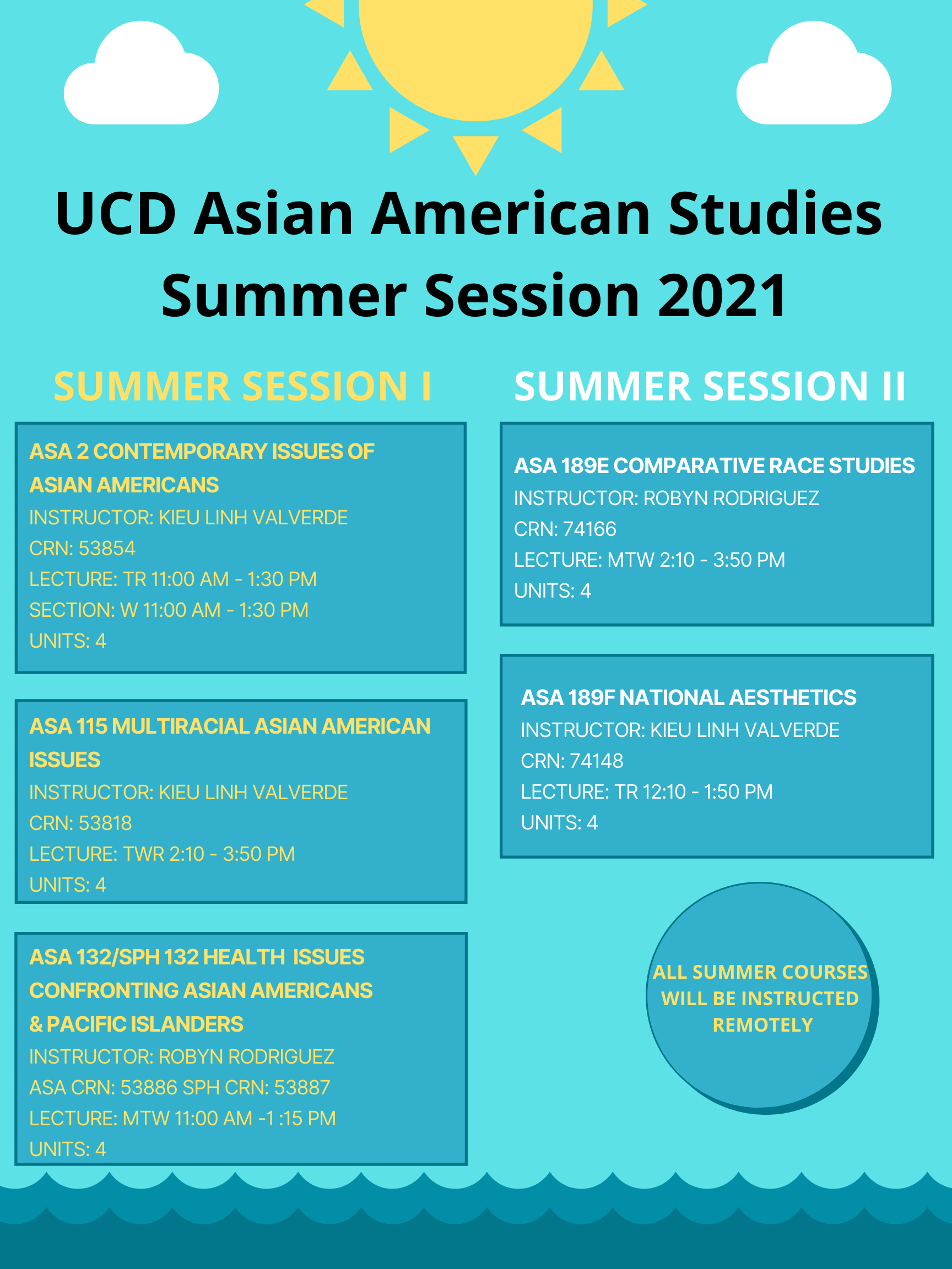 Summer 2021 Courses Department of Asian American Studies at UC Davis